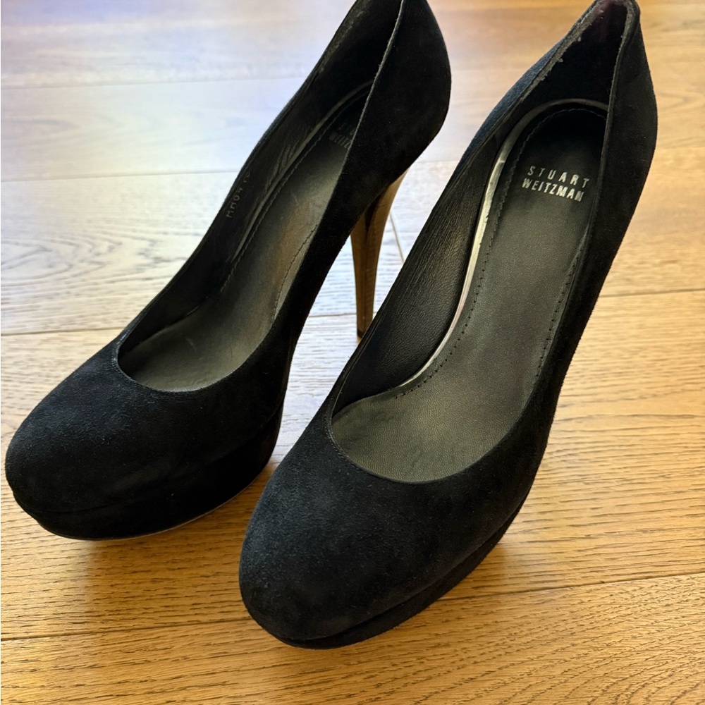 Stuart Weitzman Black Suede Heels